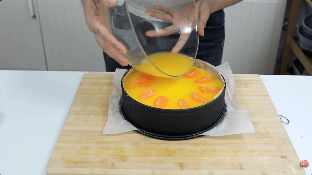 decoración cheesecake de mandarina