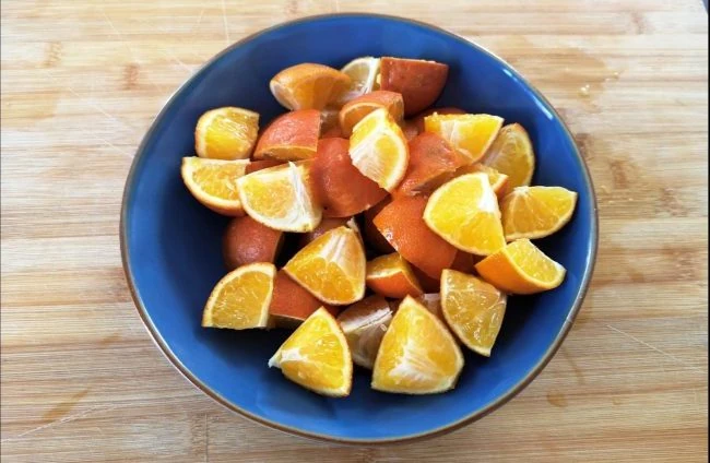 mandarinas cortadas