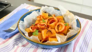 Calamarata al cartoccio receta italiana tradicional