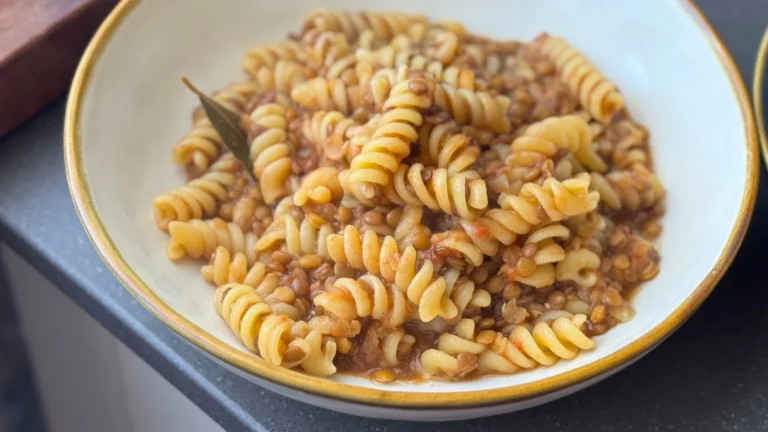 Pasta con lentejas