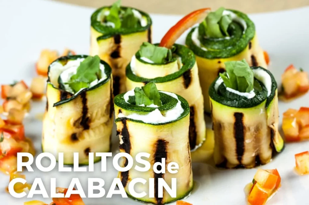 rollitos de calabacín y salmón
